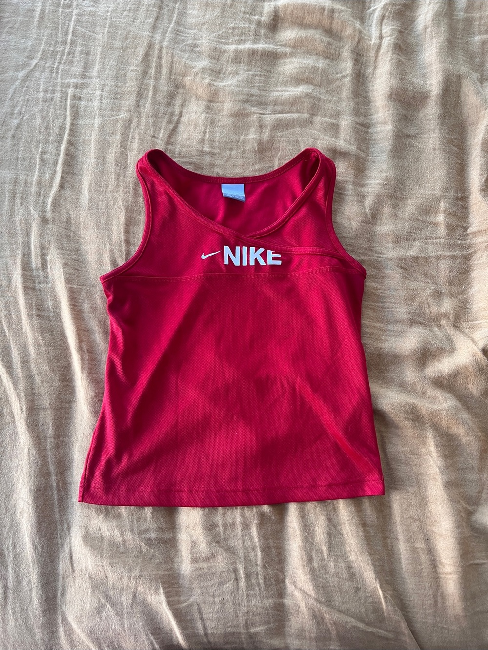 Nike Bright Red Women's Athletic Tank with White Logo